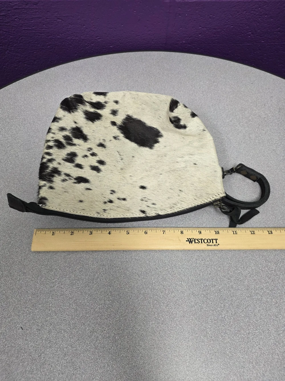 New 🆕.American Darling Black & White Cowhide Cosmetic Pouch With Wrist Strap